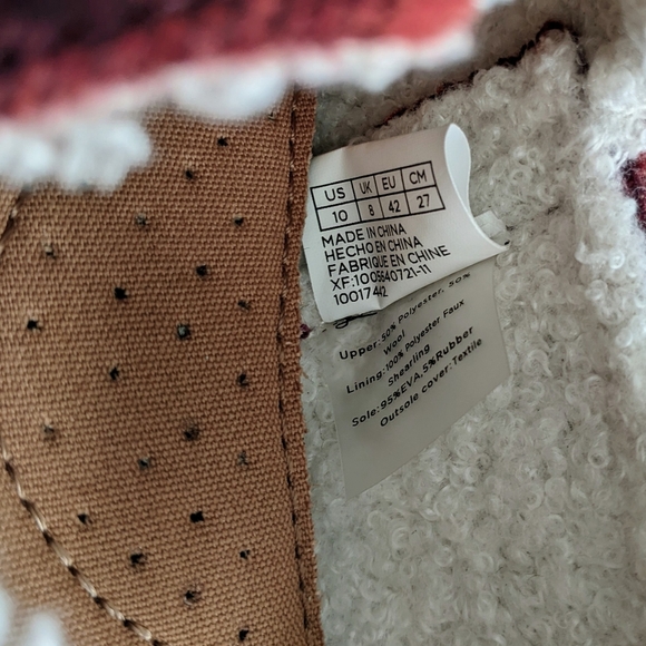 TOMS Slip On Flat Belmont Wool Blend Red Plaid Upper Faux Shearling Lined 10 NWT - Picture 12 of 13